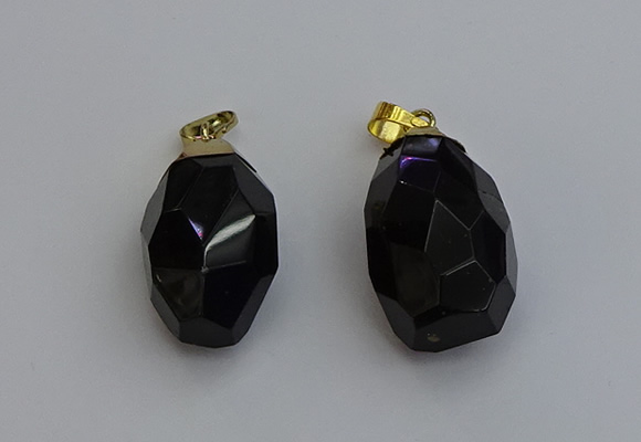NGP6302 18*30mm - 22*35mm faceted nuggets smoky quartz pendants