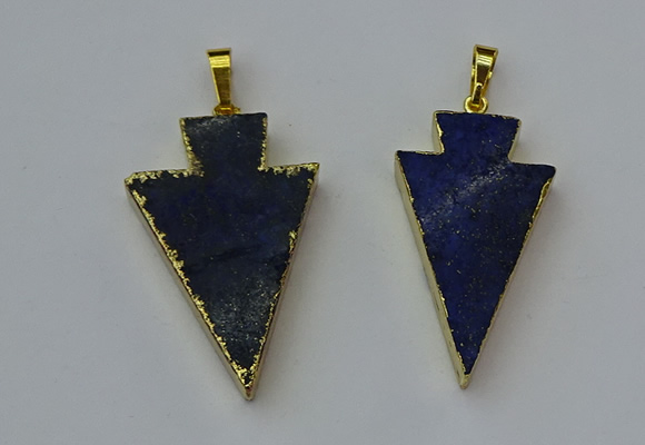 NGP6325 20*40mm - 25*45mm arrowhead lapis lazuli pendants