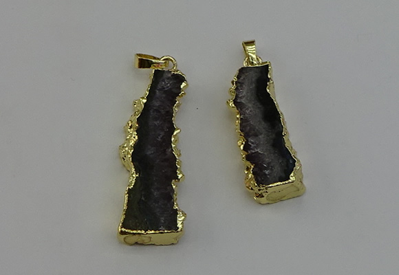 NGP6402 12*35mm - 15*45mm freeform druzy amethyst pendants