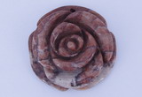 NGP644 2pcs 12*48mm flower Chinese picture jasper gemstone pendants