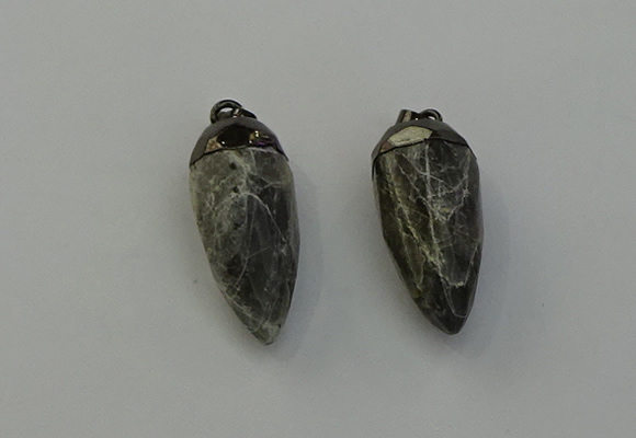 NGP6440 12*24mm - 15*30mm faceted bullet labradorite pendants