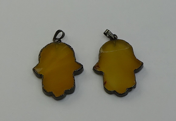 NGP6472 30*40mm hamsahand agate gemstone pendants wholesale