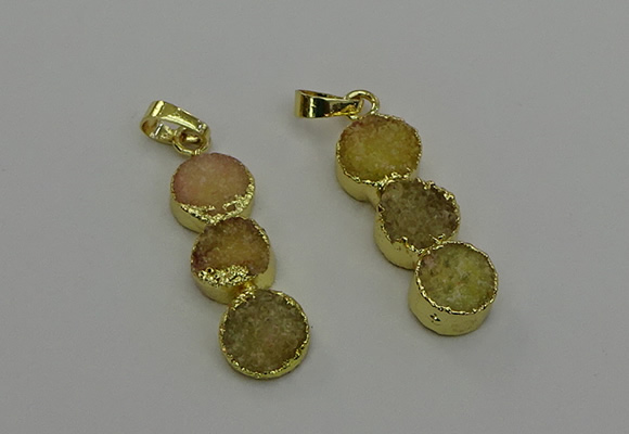 NGP6529 10*32mm druzy agate gemstone pendants wholesale