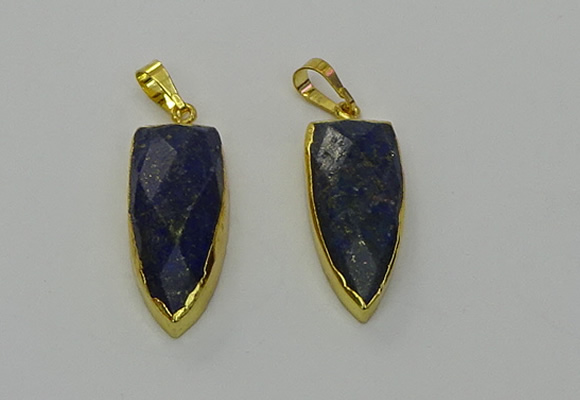 NGP6564 12*35mm - 15*40mm arrowhead lapis lazuli pendants