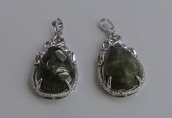 NGP6621 22*30mm faceted teardrop labradorite gemstone pendants