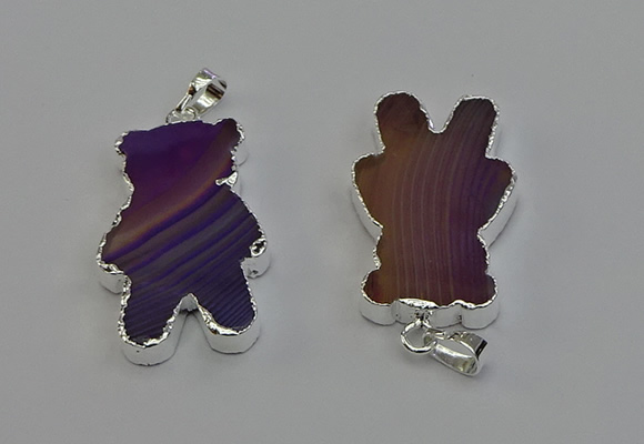 NGP6653 22*38mm Animal or V-shaped agate gemstone pendants