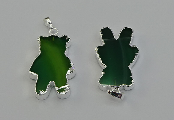 NGP6656 22*38mm Animal or V-shaped agate gemstone pendants