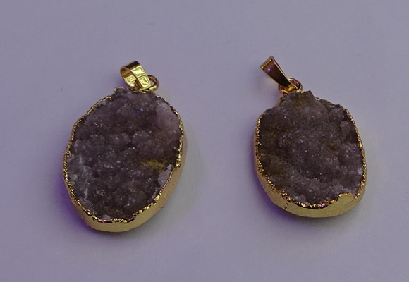 NGP6685 20*30mm - 22*32mm freeform druzy agate gemstone pendants