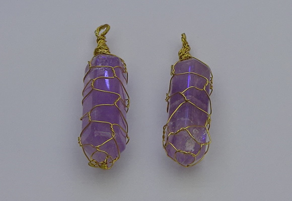 NGP6733 13*40mm sticks amethyst gemstone pendants wholesale
