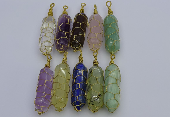 NGP6754 13*40mm sticks lapis lazuli gemstone pendants wholesale
