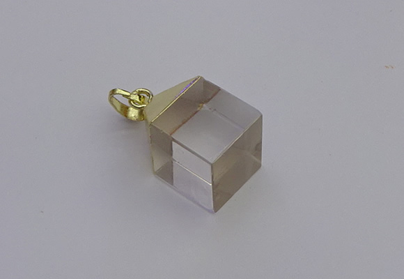 NGP6760 15*22mm cube white crystal gemstone pendants wholesale