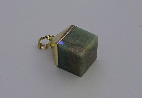 NGP6772 15*22mm cube amazonite gemstone pendants wholesale