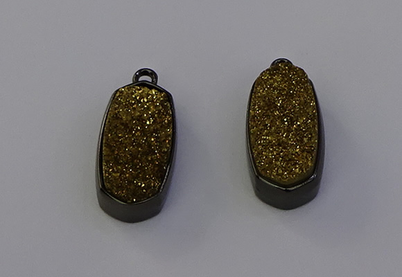 NGP6919 10*22mm - 12*25mm freeform plated druzy quartz pendants