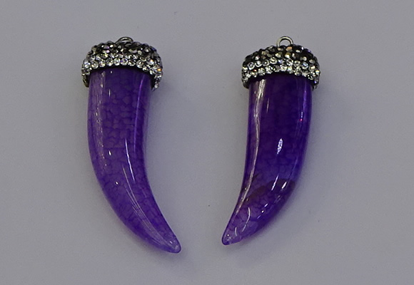 NGP6963 12*40mm - 15*45mm horn agate gemstone pendants