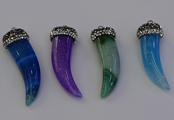 NGP6969 12*40mm - 15*45mm horn agate gemstone pendants