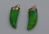NGP7027 12*35mm - 14*40mm horn white howlite turquoise pendants