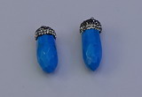 NGP7082 12*30mm - 15*35mm faceted bullet white howlite turquoise pendants