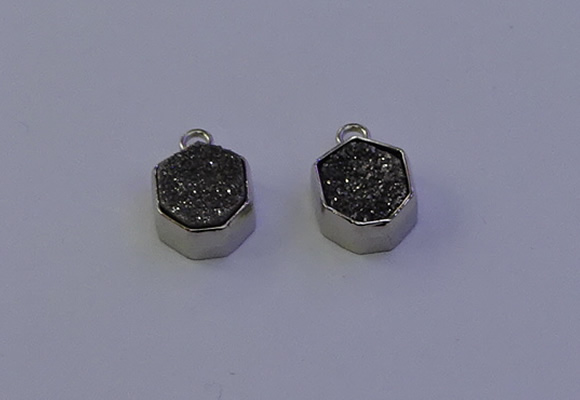 NGP7157 12*15mm plated druzy agate pendants wholesale