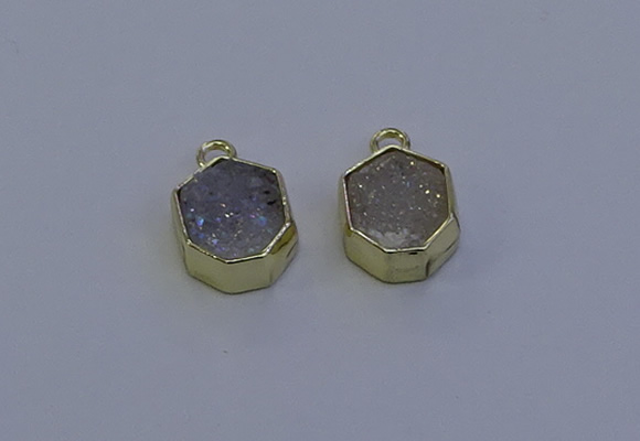 NGP7161 12*15mm plated druzy agate pendants wholesale