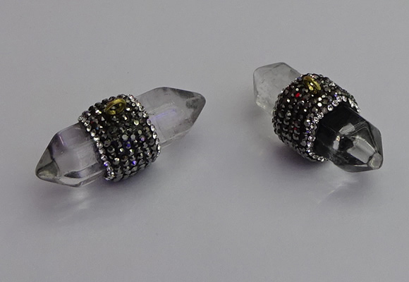 NGP7205 15*40mm sticks white crystal pendants wholesale