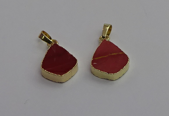 NGP7246 15*20mm flat teardrop mookaite gemstone pendants