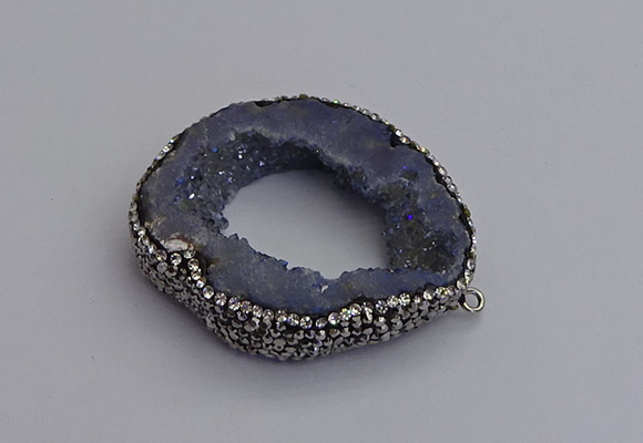 NGP7285 25*35mm - 35*40mm freeform plated druzy agate pendants