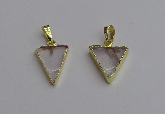 NGP7330 16*18mm - 15*20mm triangle white crystal pendants