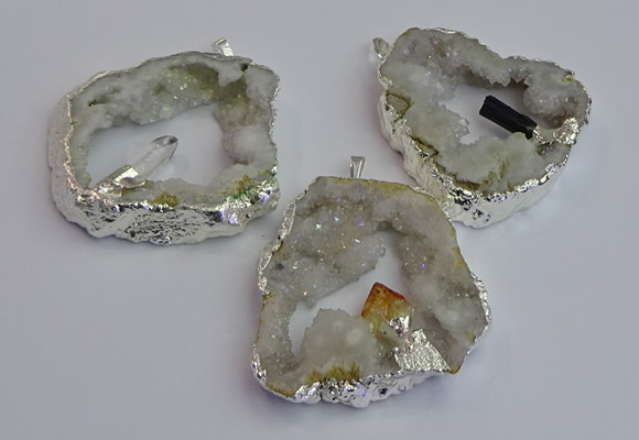NGP7387 45*50mm - 50*55mm freeform druzy agate pendants