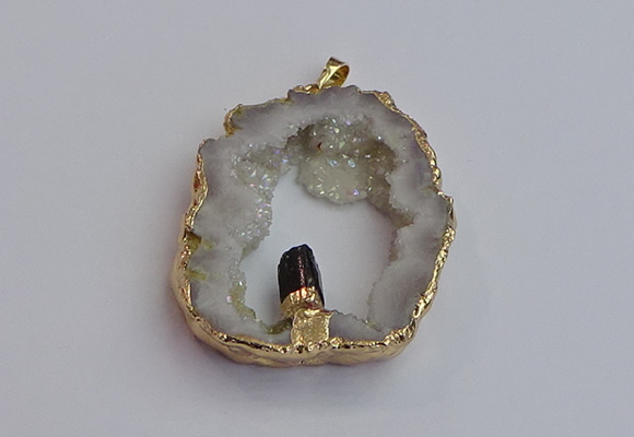 NGP7394 45*50mm - 50*55mm freeform druzy agate pendants