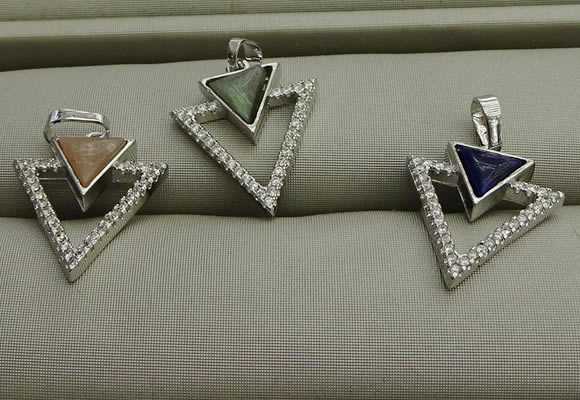 NGP7604 16*19mm arrowhead mixed gemstone pendants wholesale