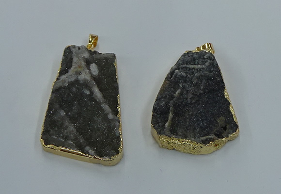NGP8571 28*45mm - 35*50mm freeform druzy agate pendants wholesale