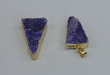 NGP8595 13*40mm - 20*35mm triangle druzy agate pendants wholesale