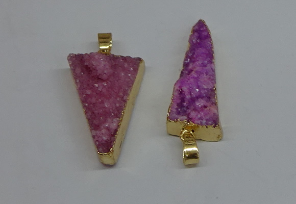 NGP8596 13*40mm - 20*35mm triangle druzy agate pendants wholesale
