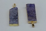 NGP8606 15*35mm - 16*40mm rectangle druzy agate pendants wholesale