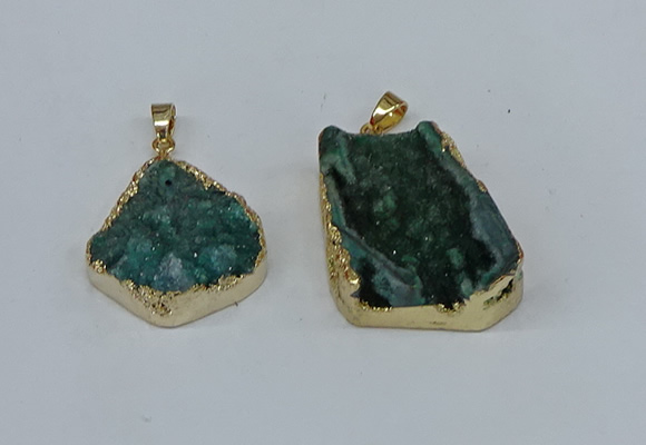 NGP8621 25*30mm - 28*40mm freeform druzy agate pendants wholesale