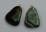 NGP8640 30*45mm - 35*50mm freeform druzy agate pendants wholesale
