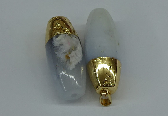 NGP8735 18*44mm rice agate gemstone pendants wholesale