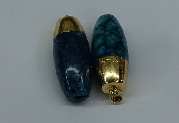 NGP8739 18*44mm rice agate gemstone pendants wholesale