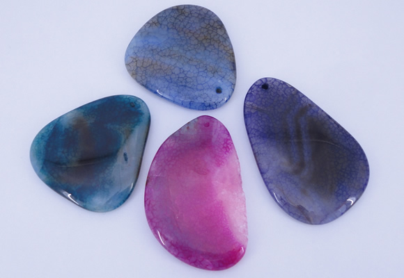NGP876 5PCS 40-45mm*50-70mm freeform agate gemstone pendants