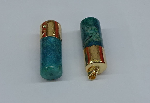 NGP8760 14*40mm tube agate gemstone pendants wholesale