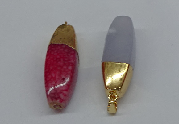 NGP8778 14*40mm rice agate gemstone pendants wholesale
