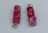 NGP8812 14*40mm tube agate gemstone pendants wholesale