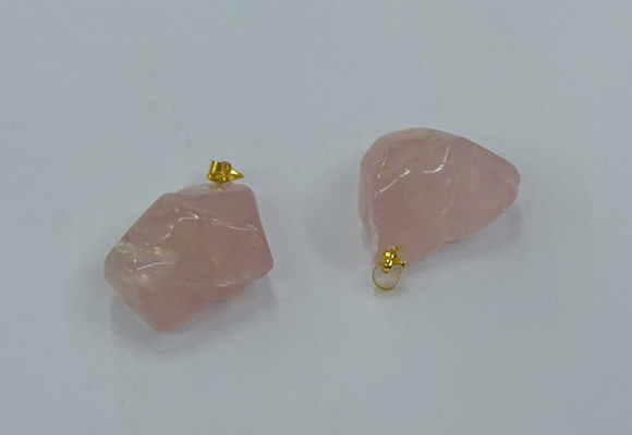 NGP8856 20*25mm - 30*40mm nuggets rose quartz pendants wholesale