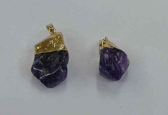 NGP8870 20*25mm - 30*40mm nuggets amethyst gemstone pendants
