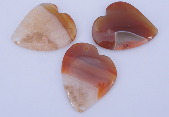 NGP894 5PCS 42*50mm heart agate druzy geode gemstone pendants
