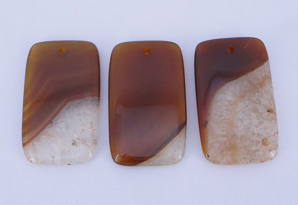 NGP919 5PCS 30*50mm rectangle agate druzy geode gemstone pendants