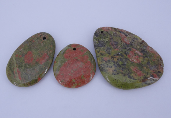 NGP939 5PCS 30-50mm*35-65mm freeform unakite gemstone pendants