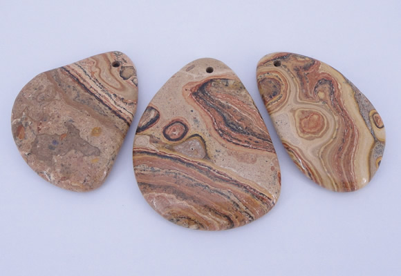 NGP944 5PCS 35-45mm*55-65mm freeform picture jasper gemstone pendants