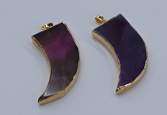 NGP9511 22*60mm - 25*65mm horn agate gemstone pendants wholesale