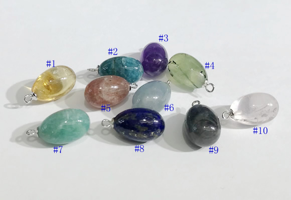 NGP9703 9*15mm teardrop  mixed gemstone pendants wholesale